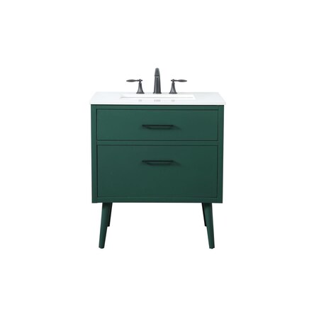 Elegant Lighting 30 in. Bathroom Vanity, Green VF41030MGN
